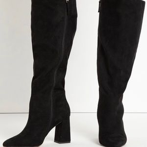 ELOQUII Black SUEDE wide calf BOOTS